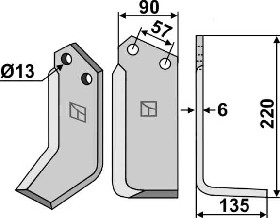 Fräsmesser 220x90mm, rechts
